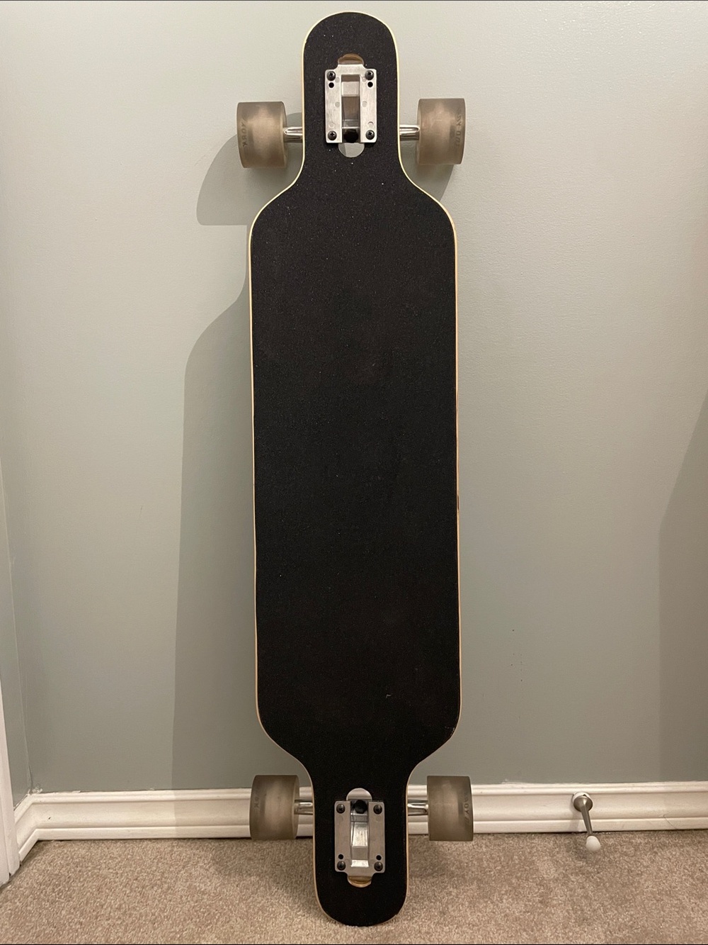 Zoo York Black Longboard Skateboard with Clear Wheels